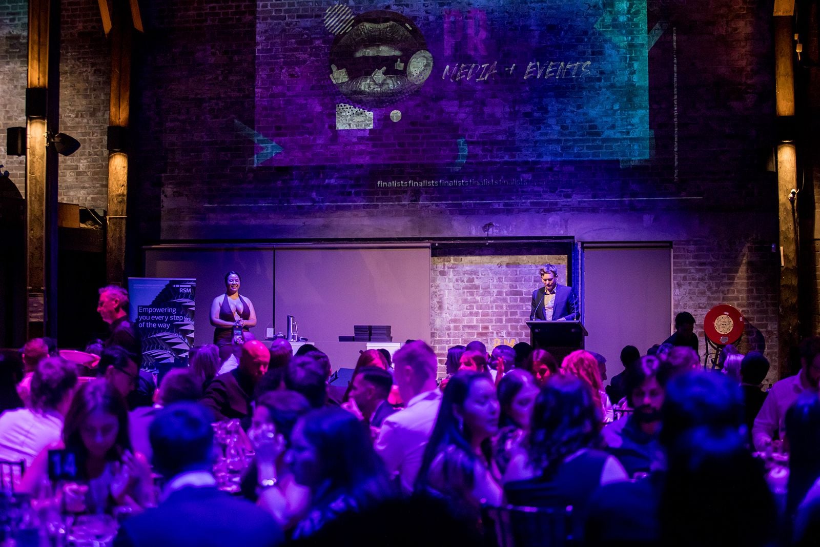 2025 Sydney Young Entrepreneur Awards Gala dinner Winners accepting trophies on stage at the 2025 Sydney Young Entrepreneur Awards